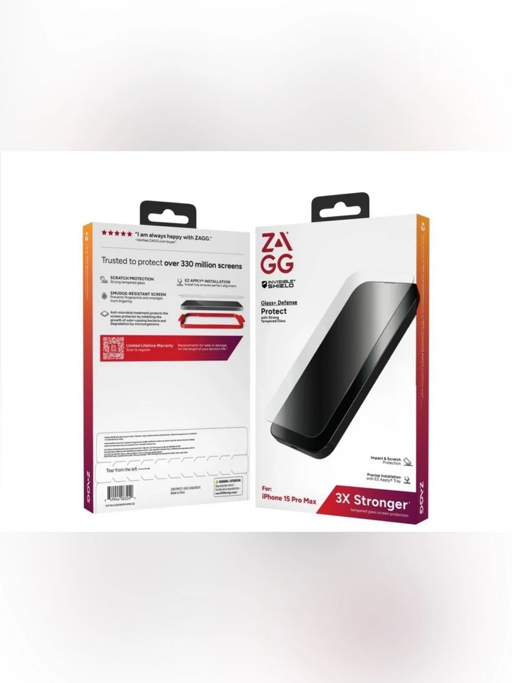 ZAGG iPhone 15 Pro Max Screen Protector Glass+ Defense New in Box